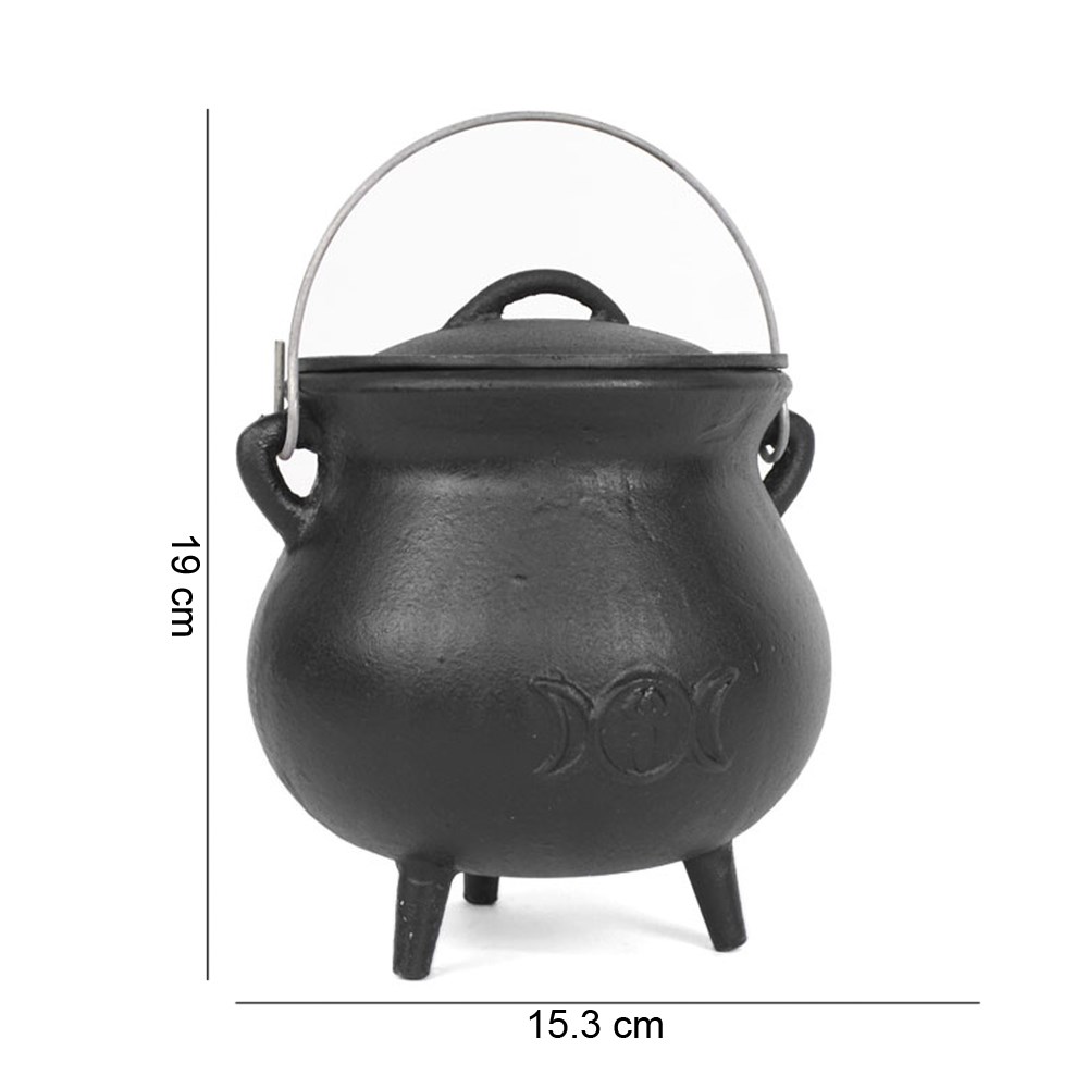 Häxkittel  / Cauldron med Triple Moon -  19cm - 2
