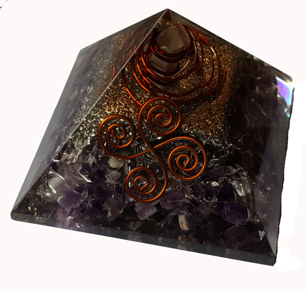 Orgonite Pyramid - Ametist Reiki Poi - 2