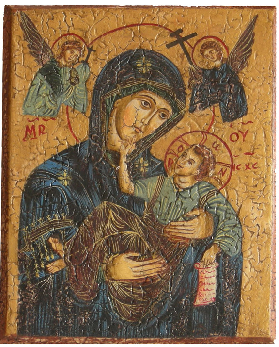 Handmålade Ikon - Maria med Jesus