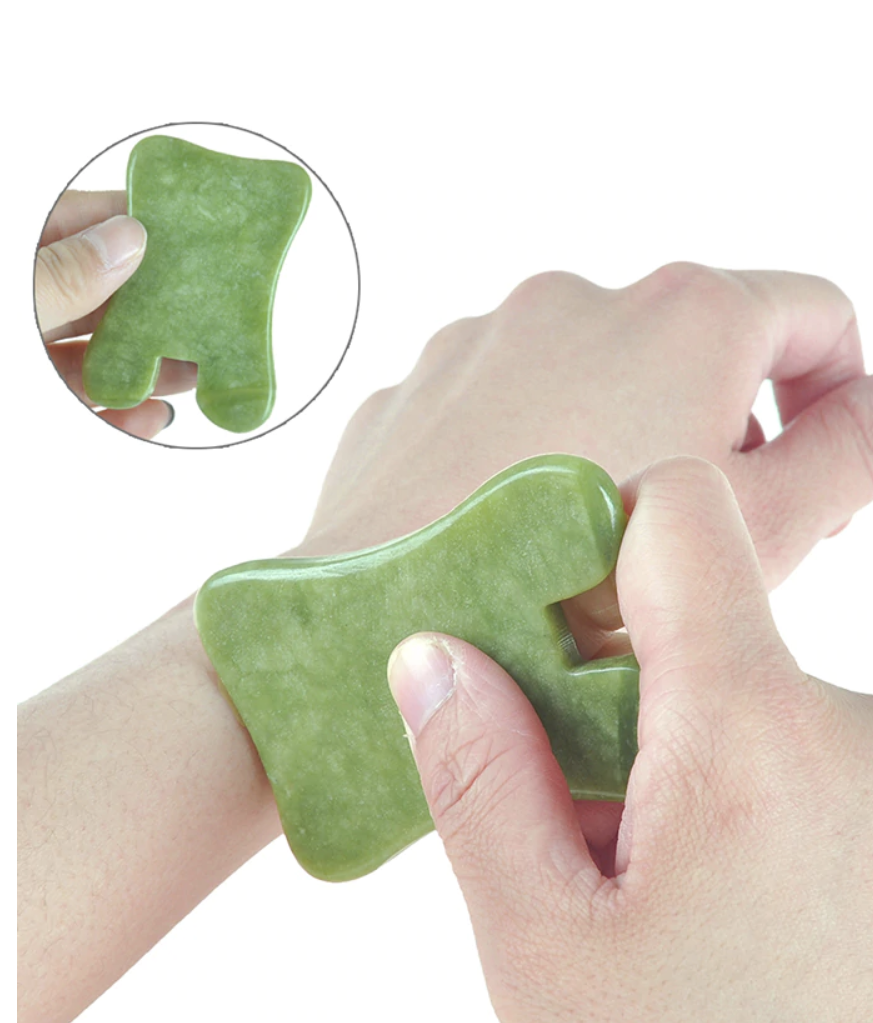 Guasha Massage Verktyg  - Fyrkantig - Grön Serpentin - 2