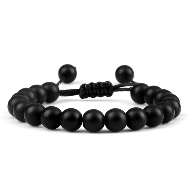 Matt Svart Onyx Armband 