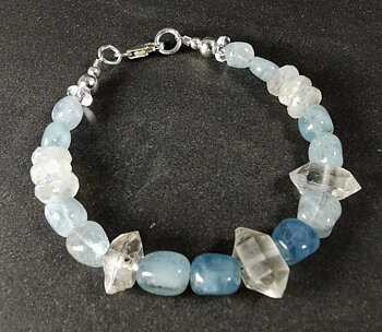 Akvamarin/Herkimer Armband 