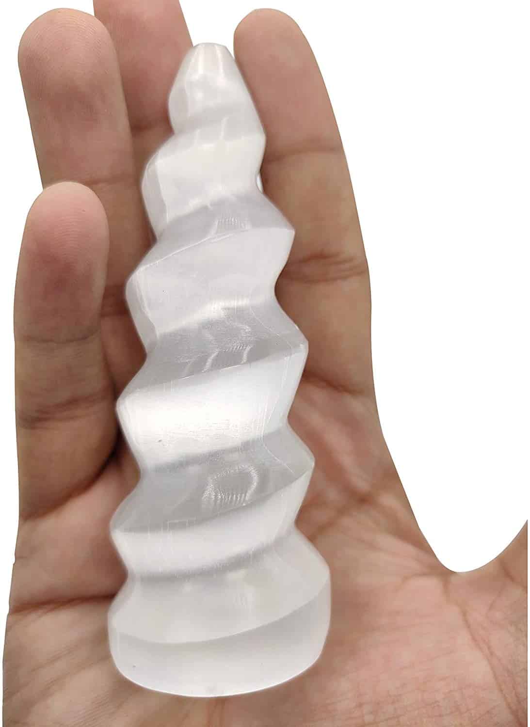 Selenit Spiral Spets - ca. 14cm (Enhörningshorn) - 2