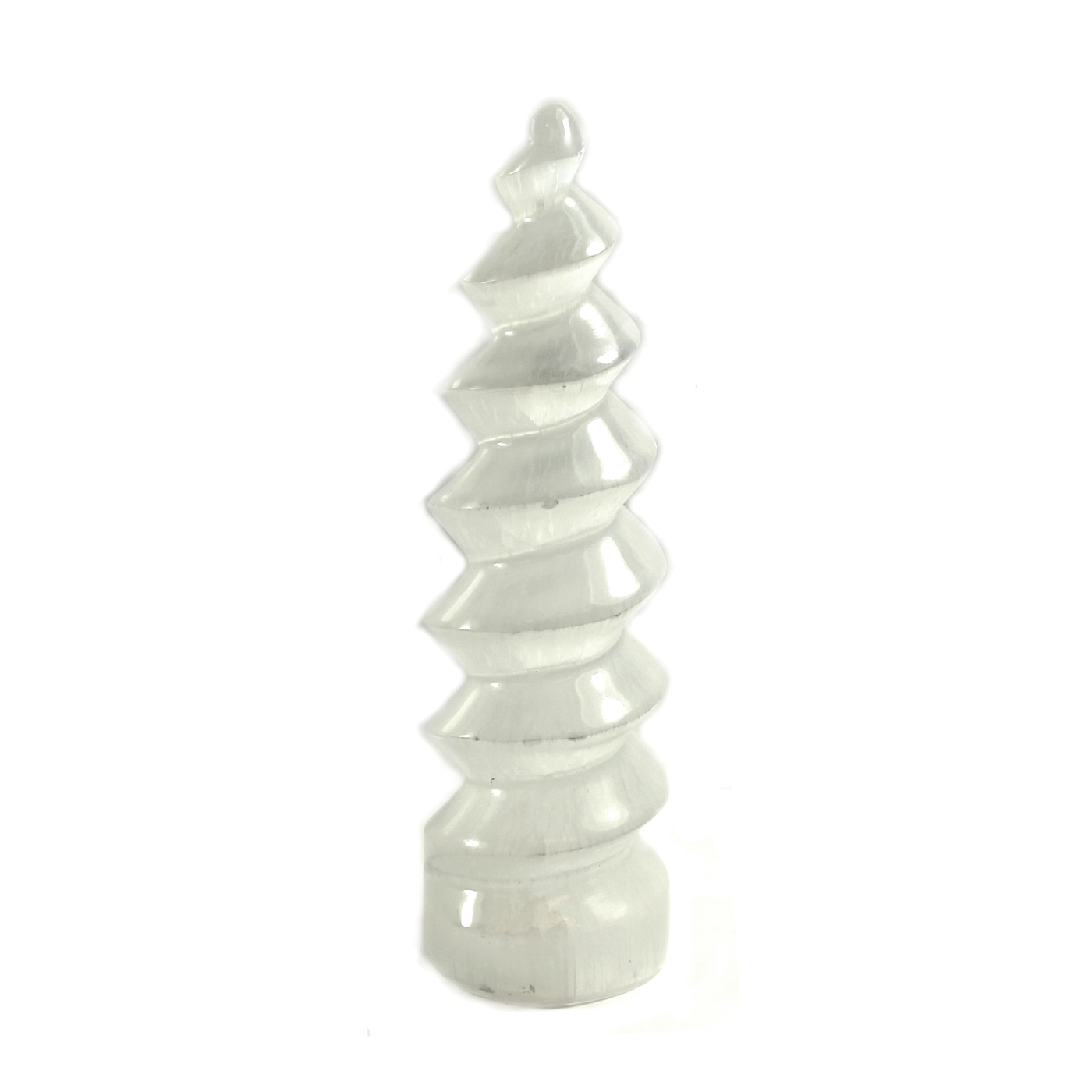 Selenit Spiral Spets - ca. 14cm (Enhörningshorn)