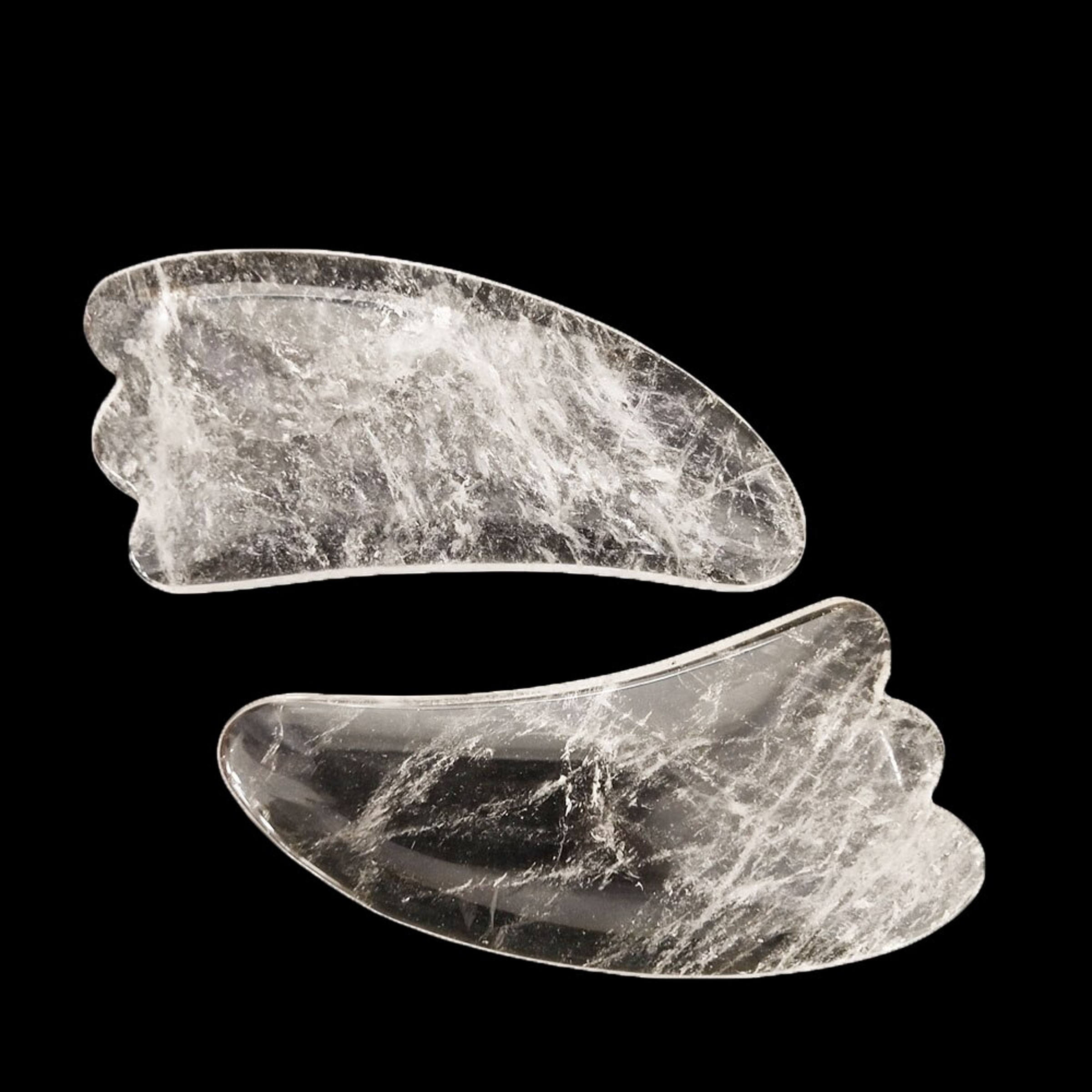 Guasha Massage Verktyg  - Vågform- Bergkristall   -10cm