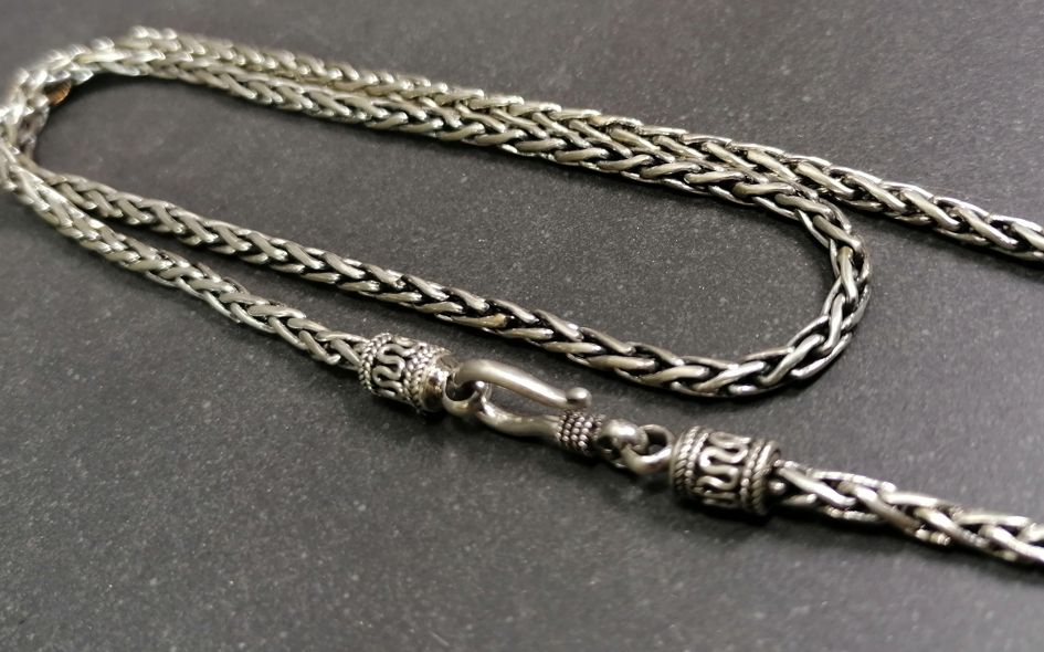3mm Balinese  Halsband i Silver- 50cm  - 2