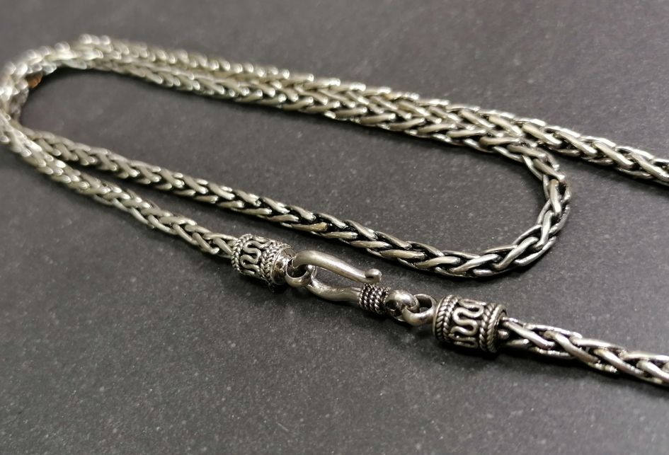 3mm Balinese  Halsband i Silver- 50cm  - 7
