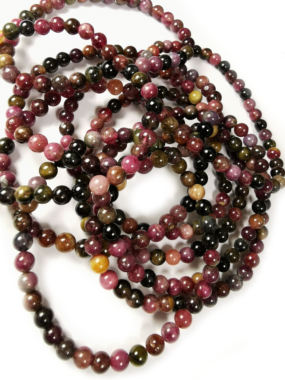 Turmalin armband -  Rosa Turmalin pärlor - 5mm