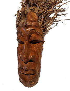 Troll Mask i Bamburot  - 35cm