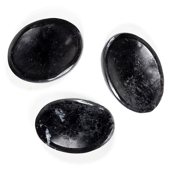 Indisk No Worry Stone - Bekymmer Sten - Svart Turmalin