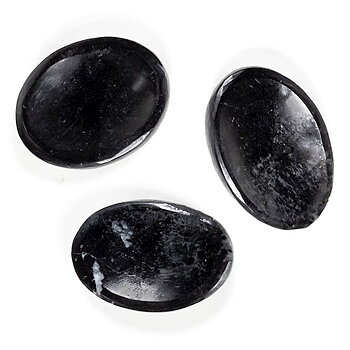 Indisk No Worry Stone - Bekymmer Sten - Svart Turmalin