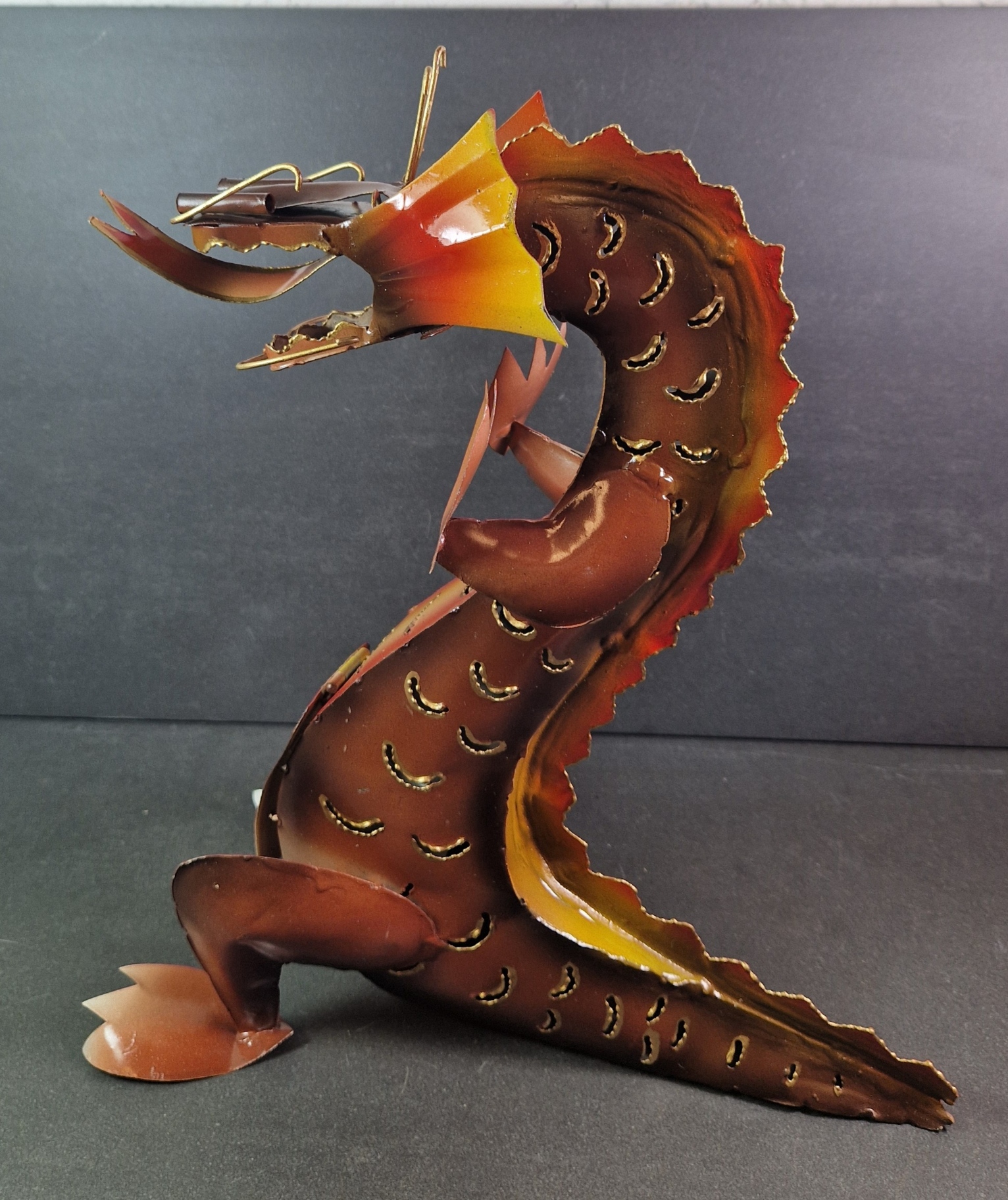 Handmålad Plåt Drake - 20cm - 4