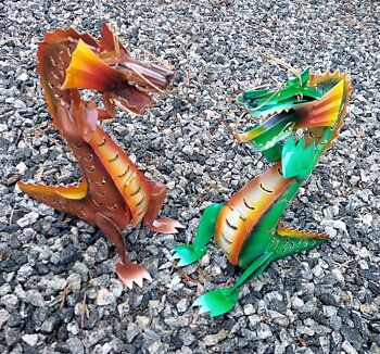Handmålad Plåt Drake - 20cm