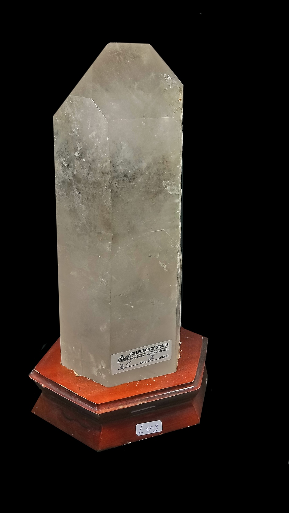Lemuriakvarts  Spets (Lemurian Quartz) med Ställning - 3.5kilo