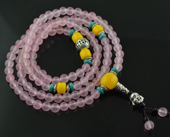 Rosenkvarts  Mala - 108st Pärlor