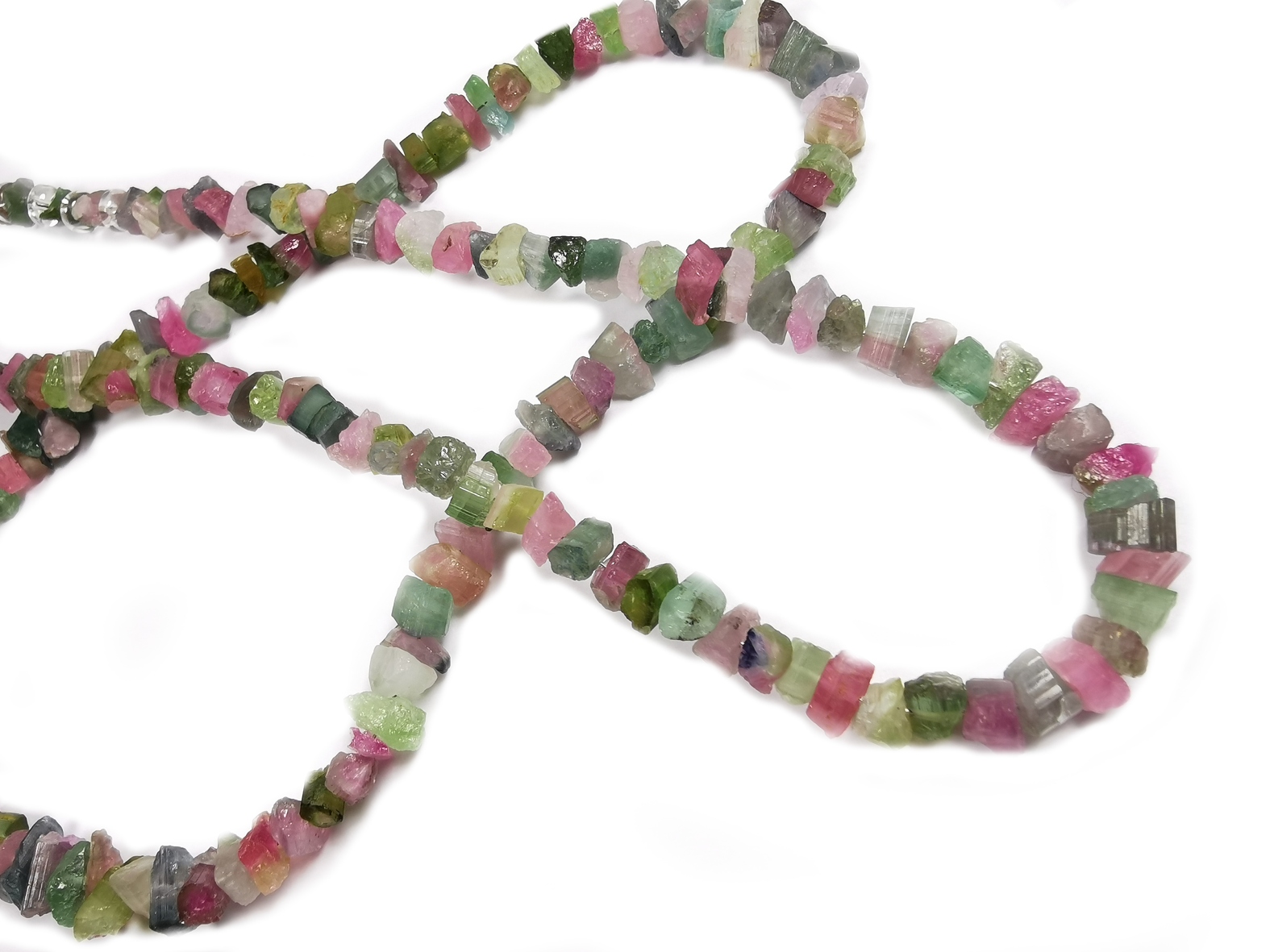 Rå Turmalin Halsband -  Multifärgat - Silver - 2
