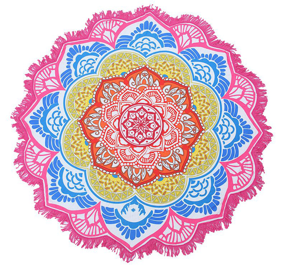 Mandala Näckros Chakra Duk / Matta - Rosa