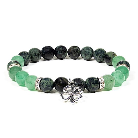 Lycko klöver Armband - Kambaba Jaspis och Grön Aventurin