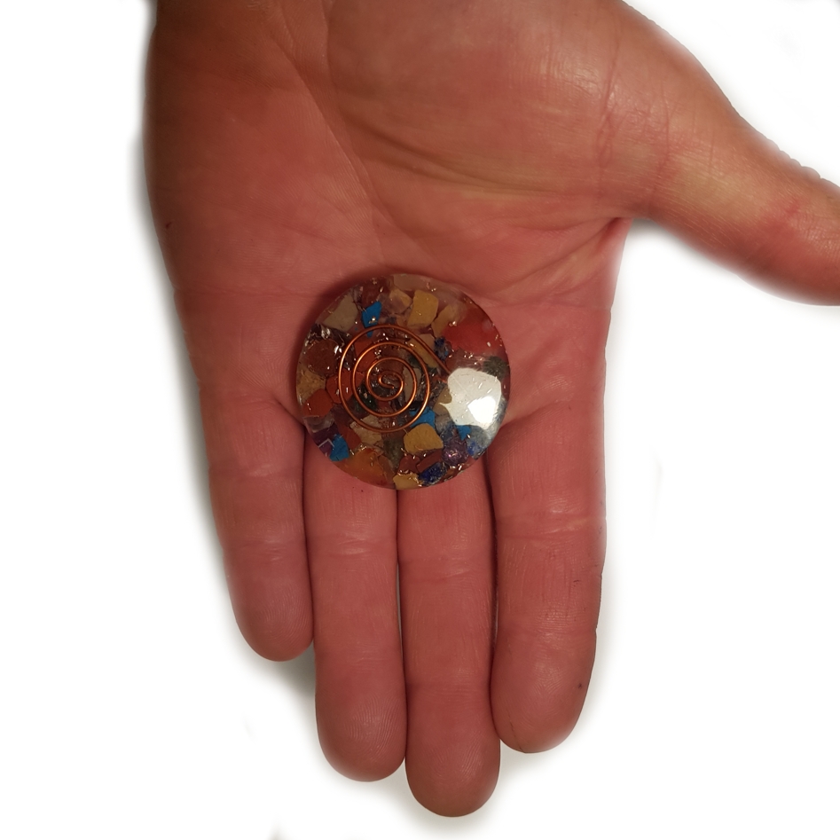chakra orgonit energiplatta rund disk