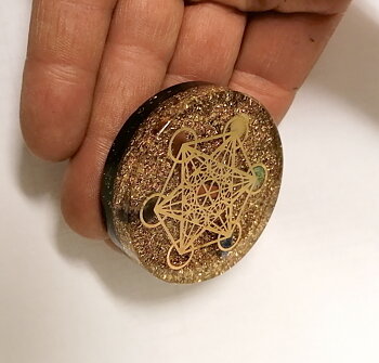 Metatron Orgonit Platta med Chakra stenar  - 5cm