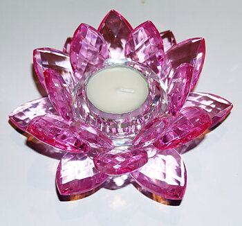 Lotuslyktor - Fascetterad Kristall Glas - 14cm