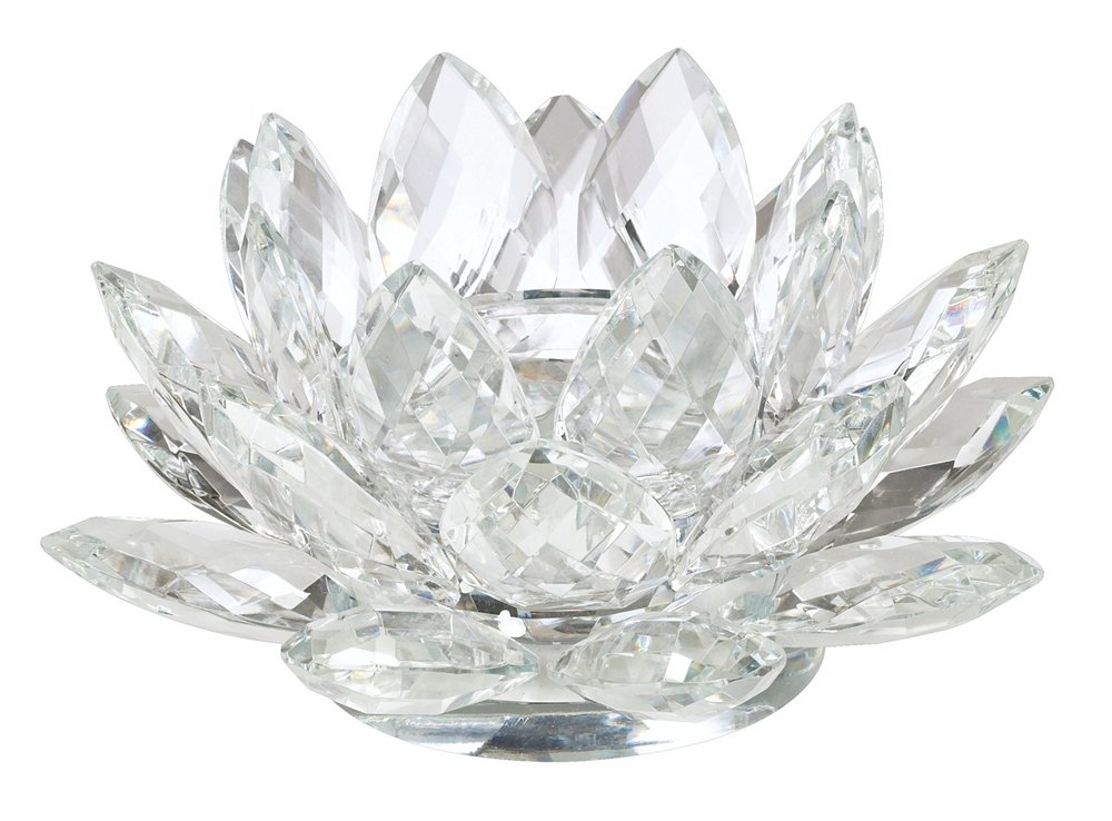 Lotuslyktor - Fascetterad Kristall Glas - 14cm