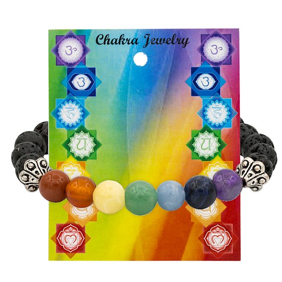 Chakra Armband - 7 olika stenar med Lavasten - 2