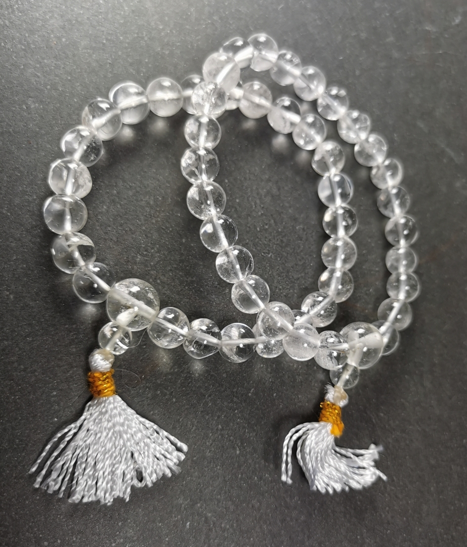 Bergkristall Mala Armband med tofs
