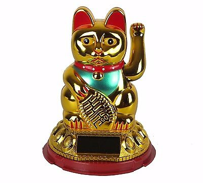 Lucky  Cat - Maneki-neko kat - Guld - 8cm