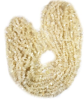 Vit Månsten - Chip Halsband - 90cm