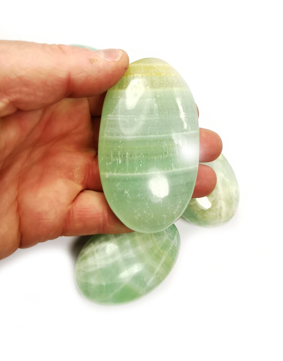 Glaciärblå Himalaya Kalcit, Pebbles ( No Worry Stone)   - Handpolerad - 2
