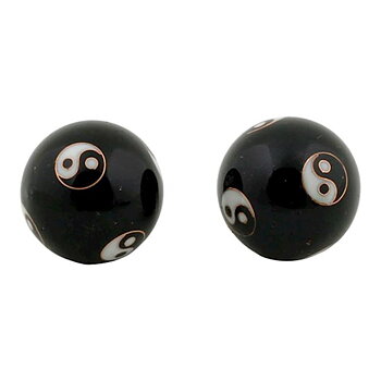 Kinesiska Hälsokulor - Svart Yin Yang - 3.5cm