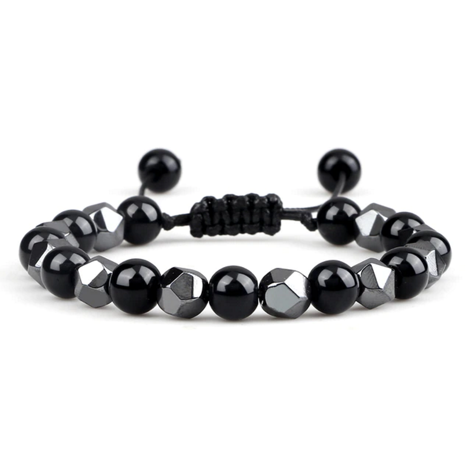 Lavasten med Hematit Armband  - 6mm Pärlor