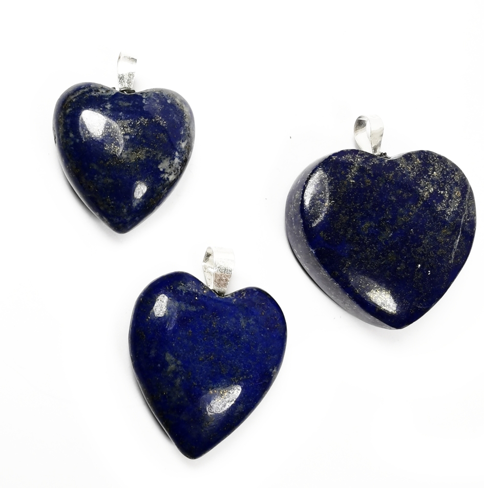 Lapis Lazuli Hjärta Hänge med Silver top