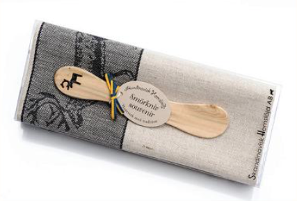 Set Buttermesser & Küchentuch Rentier schwarz