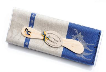 Set Buttermesser & Küchentuch Elch blau