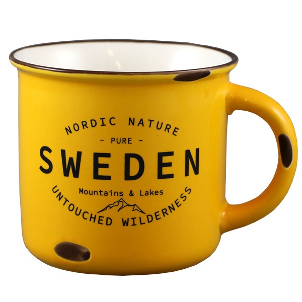 Mugg Stengods  gul