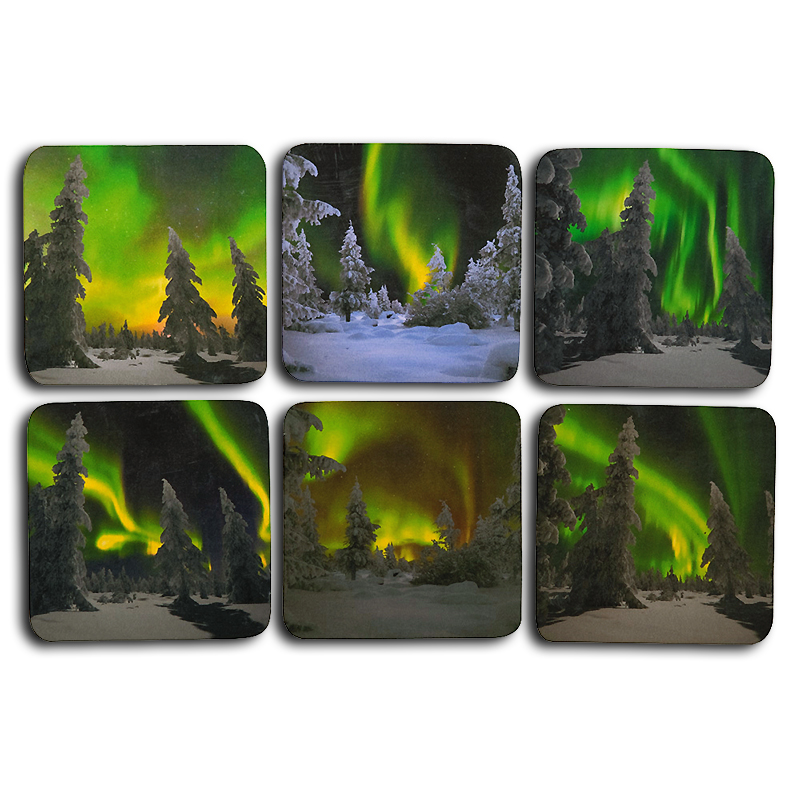 Glasunderlägg Northern Lights