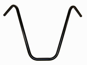 STYRE APE HANGER 22 mm. 41 CM.  HÖGT, SVART PULVERLACK UTAN INPRESSNINGAR