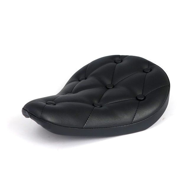 SOLOSADEL MED KNAPPAR I SVART KONST SKINN, 31,5 CM. LÅNG, 24 CM. BRED