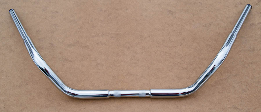 STYRE "DRESSER" 1 1/4" CHUBBY BAR, 13  CM. KROMAT MED INPRESSNINGAR