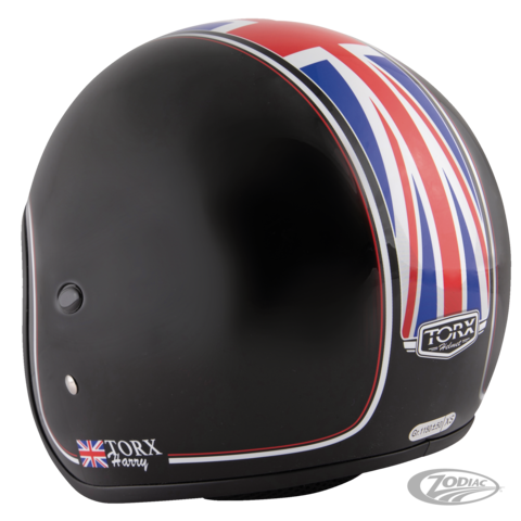 HJÄLM "TORX HARRY HELMETS" MED INBYGGT FLIP VISIR, UNION JACK,  EU GODKÄND, STORLEK LARGE 59-60 CM. - 3