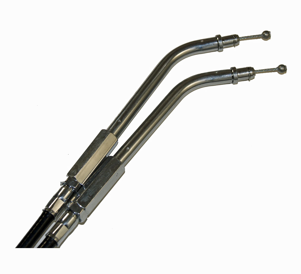 GASVIRE / RETURVIRE HD XL SPORTSTER  2004-10, 8" LÄNGRE ÄN ORIGINAL, 30 GRADERS BÖJ VID HANDTAGET. ERSÄTTER ORIGINAL HD: 56884-07, 56886-07 - 2