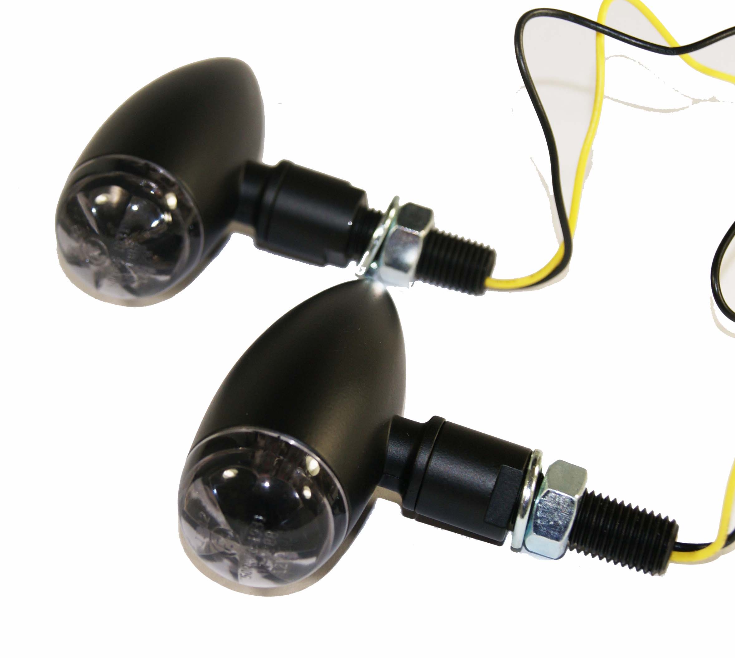 BULLET LED LIGHTS BLINKERS SVARTA MED RÖKFÄRGAT GLAS E-MÄRKTA - 2