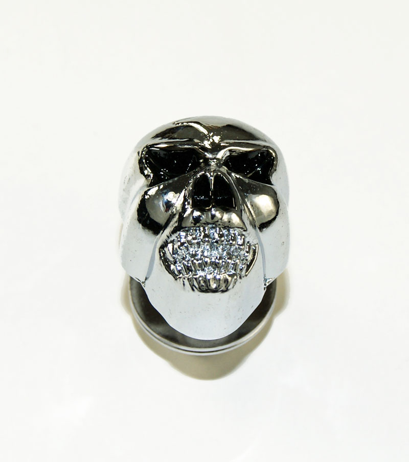 DÖDSKALLE I KROM DEKOR, 27 MM. HÖG, 21MM. BRED, 1/4" UNC BULT