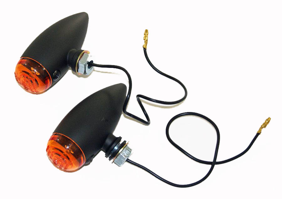 CUSTOM BULLET BLINKERS SVARTA MED E-MÄRKT GLAS