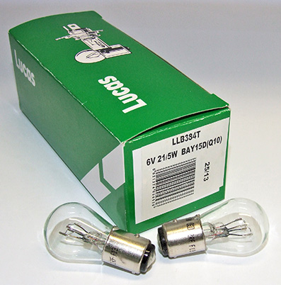 GLÖDLAMPA 6 V. 21/3 W. BAKLYSE