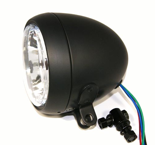 FRAMLAMPA "TORPEDO" SVART E-MÄRKT - 2
