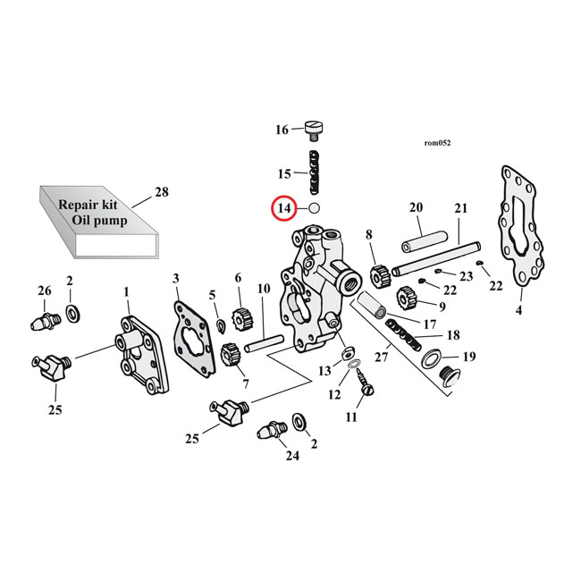 Kula till check valve oljepump/Koppling