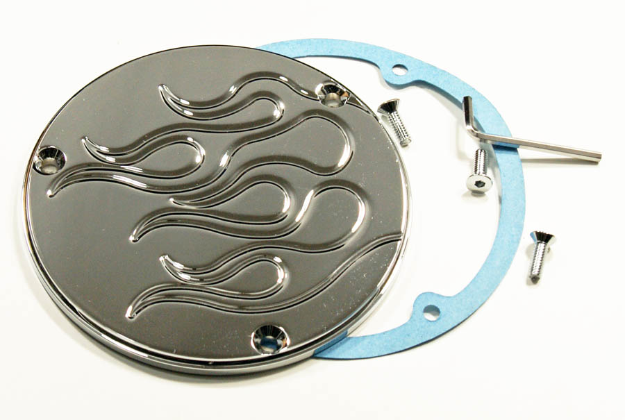 DERBY LOCK TRANSKÅPA HARLEY BIG TWIN 1970-99 "FLAMMOR"